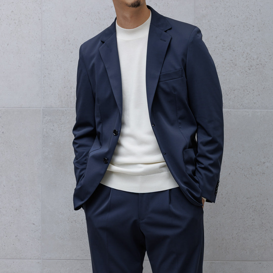 【Renewal】Matte Twist Tailored Jacket Color: Navy