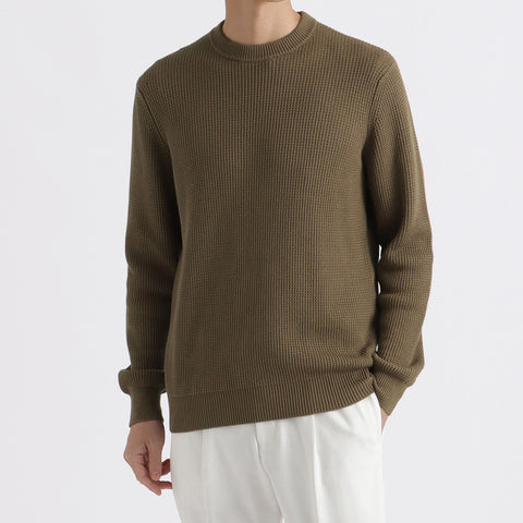 Middle Gauge Crew Neck Knit Color: Fawn