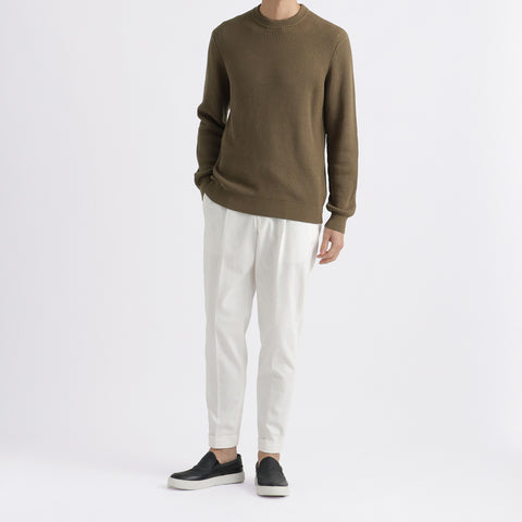 Middle Gauge Crew Neck Knit Color: Fawn