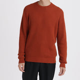 Middle Gauge Crew Neck Knit Color: Rust