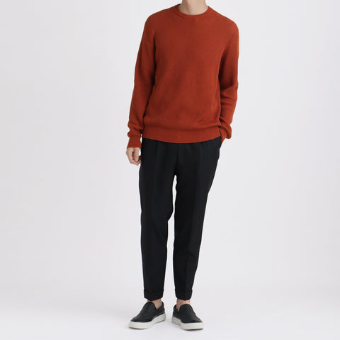 Middle Gauge Crew Neck Knit Color: Rust