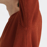 Middle Gauge Crew Neck Knit Color: Rust