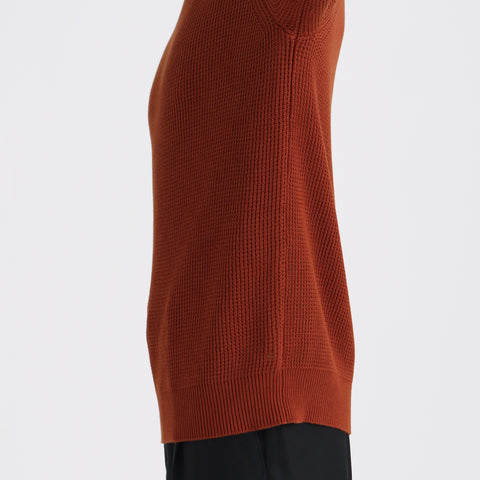 Middle Gauge Crew Neck Knit Color: Rust