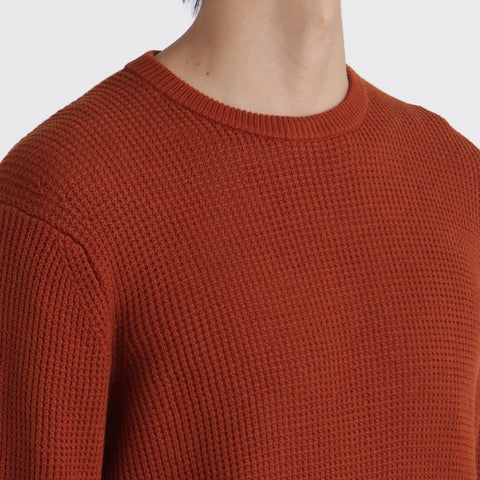 Middle Gauge Crew Neck Knit Color: Rust