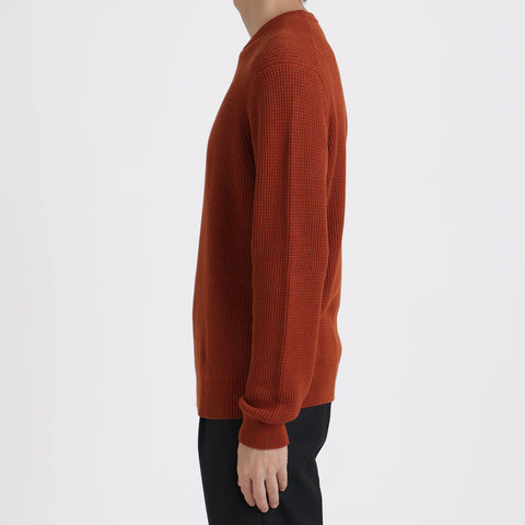 Middle Gauge Crew Neck Knit Color: Rust