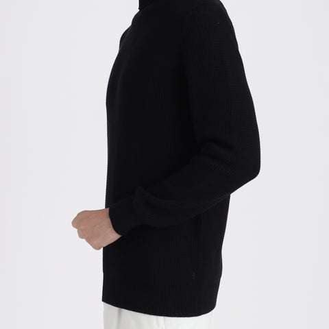 Middle Gauge Turtleneck Knit Color:Black