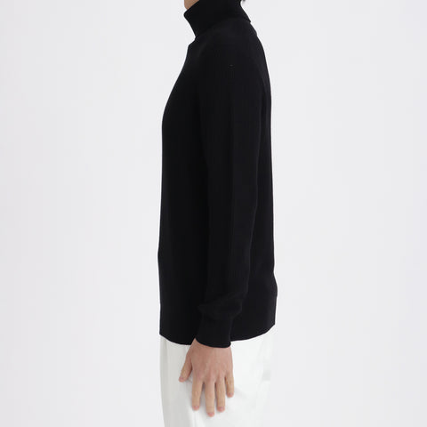 Middle Gauge Turtleneck Knit Color:Black