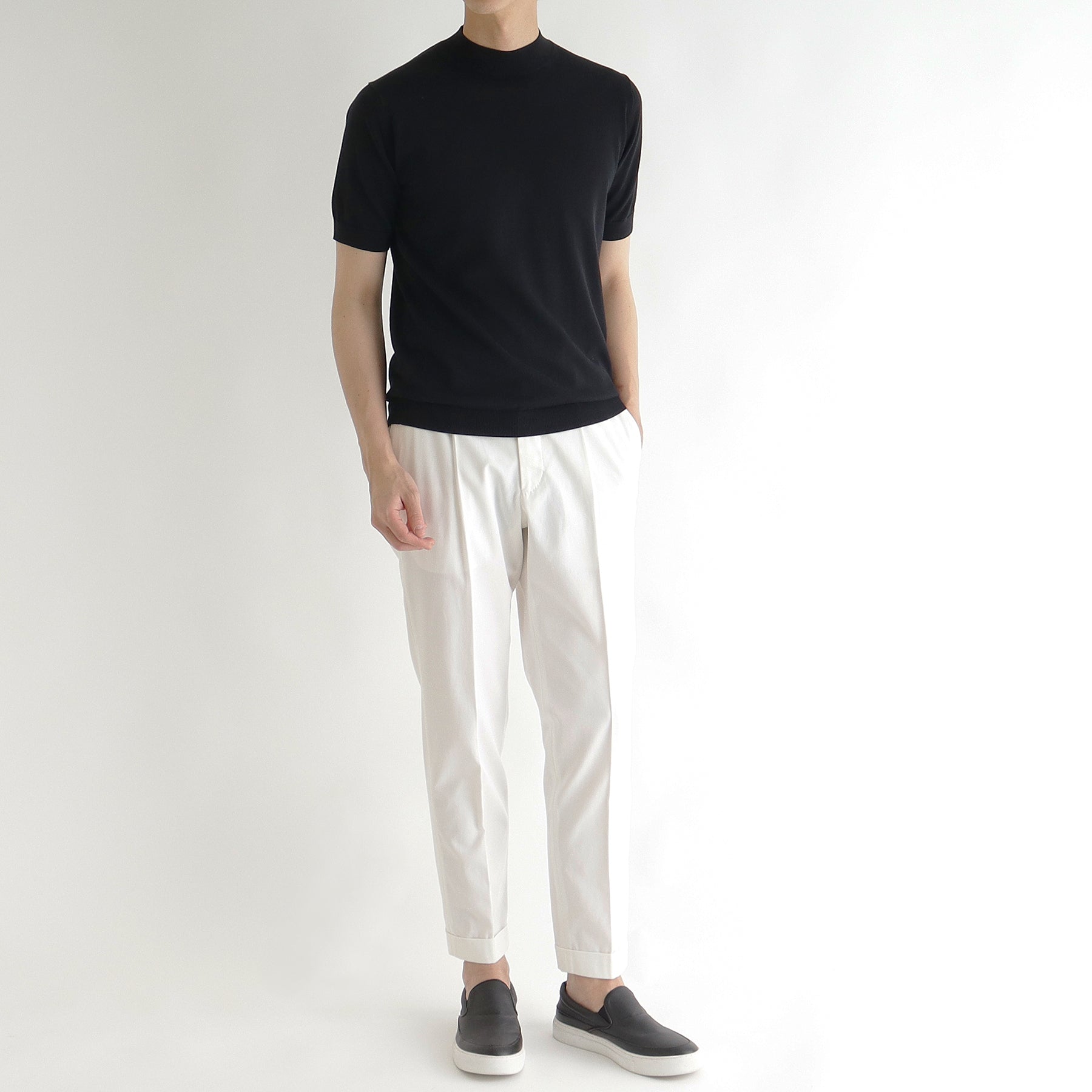 新品‼️クロスクローゼット モックネックニット スビンプラチナムニット ブラック スビンプラチナム モックネックニット ネイビー | ＋CLOTHET ONLINE