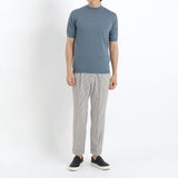 Mock Neck Knit T-shirt Color: Slate Blue