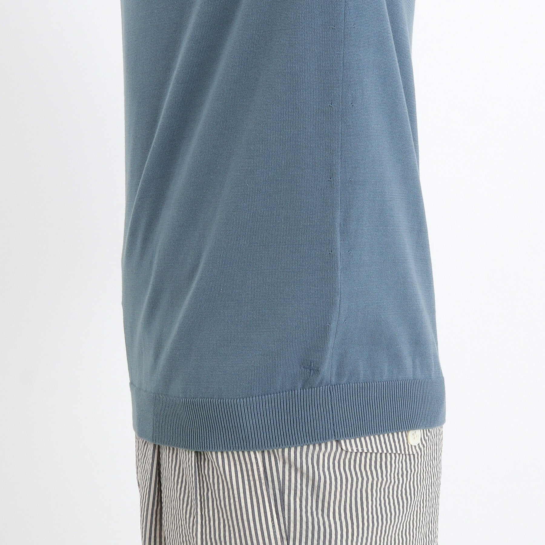 Mock Neck Knit T-shirt Color: Slate Blue