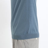 Mock Neck Knit T-shirt Color: Slate Blue