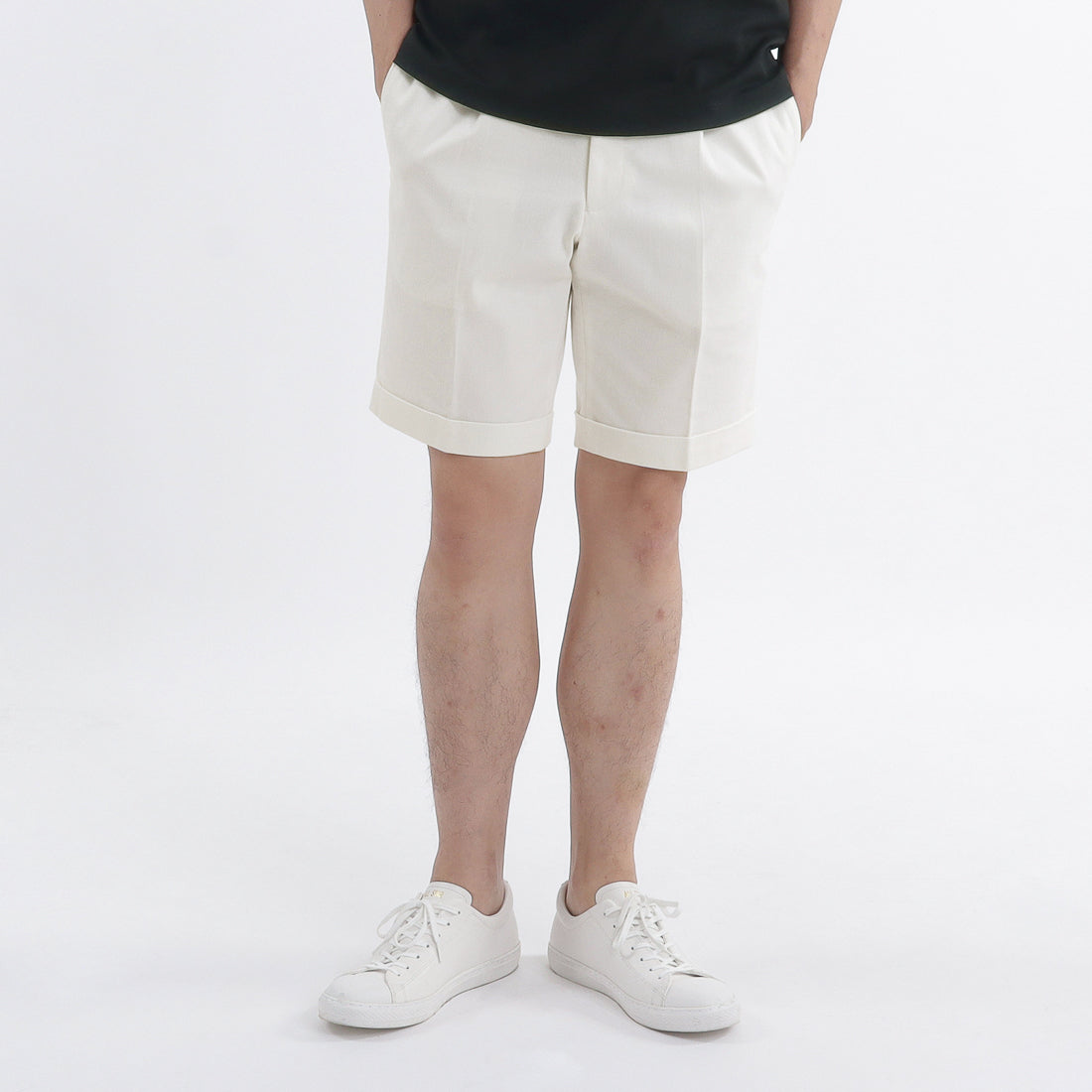 Reactive White Denim Short Pants Color: Off White