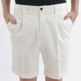 Reactive White Denim Short Pants Color: Off White