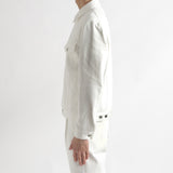 リアクティブホワイトデニム3rdtypeジャケットオフホワイトの側面を写したメンズ着用画像