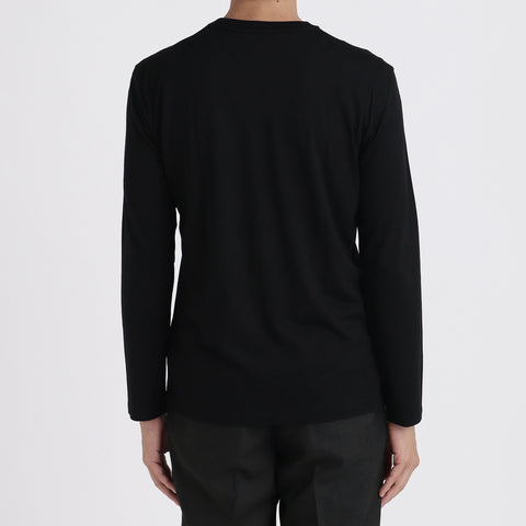 【Renewal】Wool Tailored Long Sleeve T-shirt Color: Black