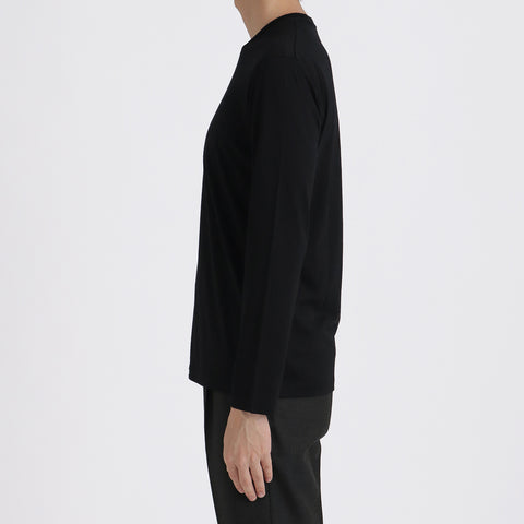 【Renewal】Wool Tailored Long Sleeve T-shirt Color: Black