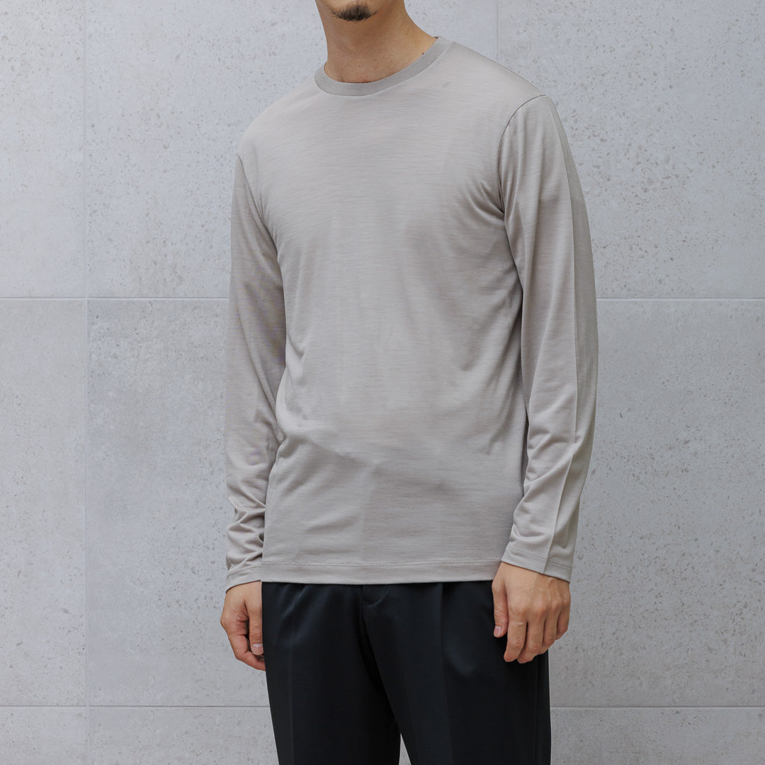 【Renewal】Wool Tailored Long Sleeve T-shirt Color: Ecru