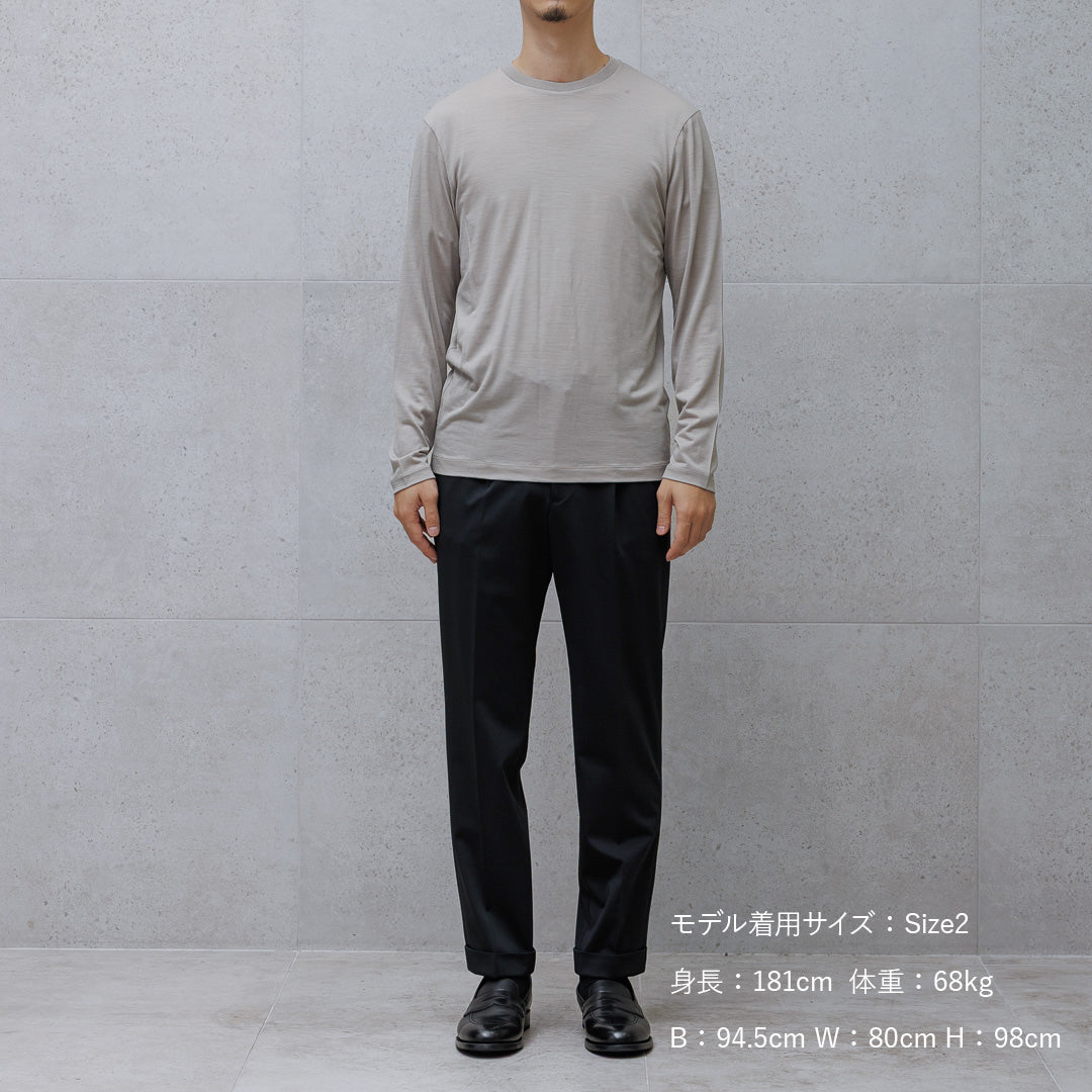 【Renewal】Wool Tailored Long Sleeve T-shirt Color: Ecru