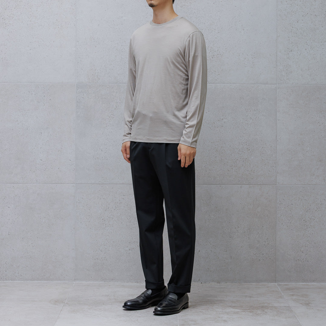 【Renewal】Wool Tailored Long Sleeve T-shirt Color: Ecru