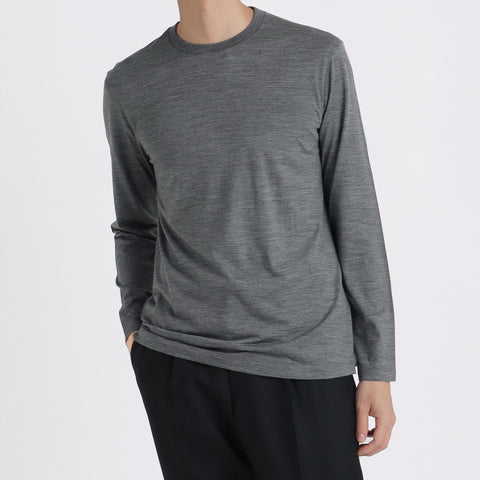 【Renewal】Wool Tailored Long Sleeve T-shirt Color: Gray