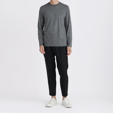 【Renewal】Wool Tailored Long Sleeve T-shirt Color: Gray