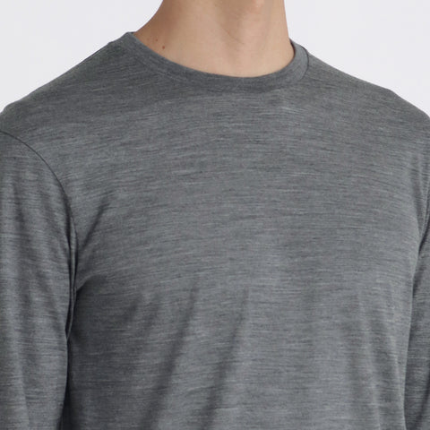 【Renewal】Wool Tailored Long Sleeve T-shirt Color: Gray