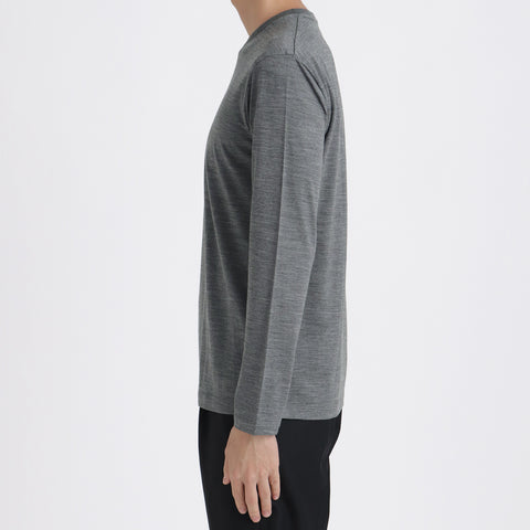 【Renewal】Wool Tailored Long Sleeve T-shirt Color: Gray