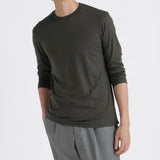 【Renewal】Wool Tailored Long Sleeve T-shirt Color: Khaki