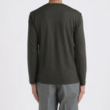 【Renewal】Wool Tailored Long Sleeve T-shirt Color: Khaki