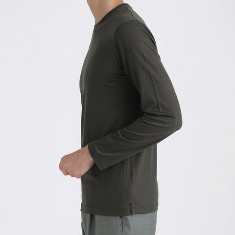 【Renewal】Wool Tailored Long Sleeve T-shirt Color: Khaki