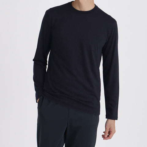 【Renewal】Wool Tailored Long Sleeve T-shirt Color: Navy