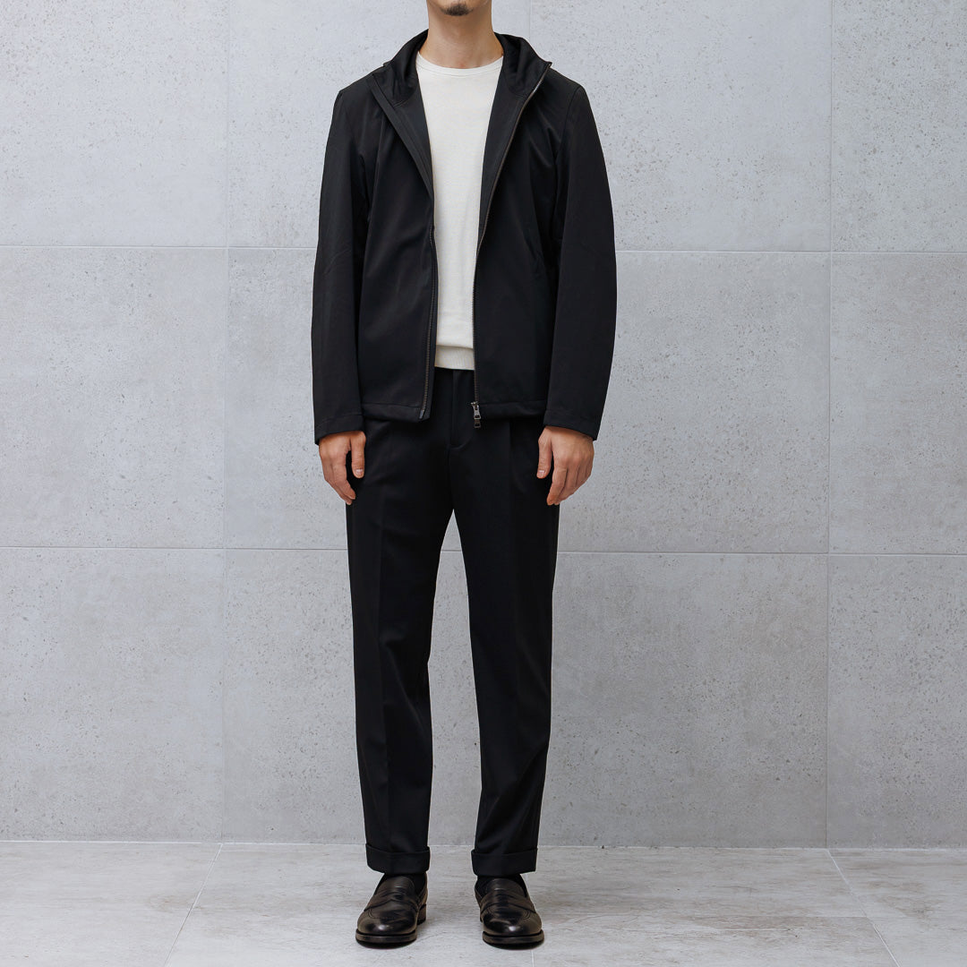 Matte Twist Tailored Zip Hoodie Color: Black