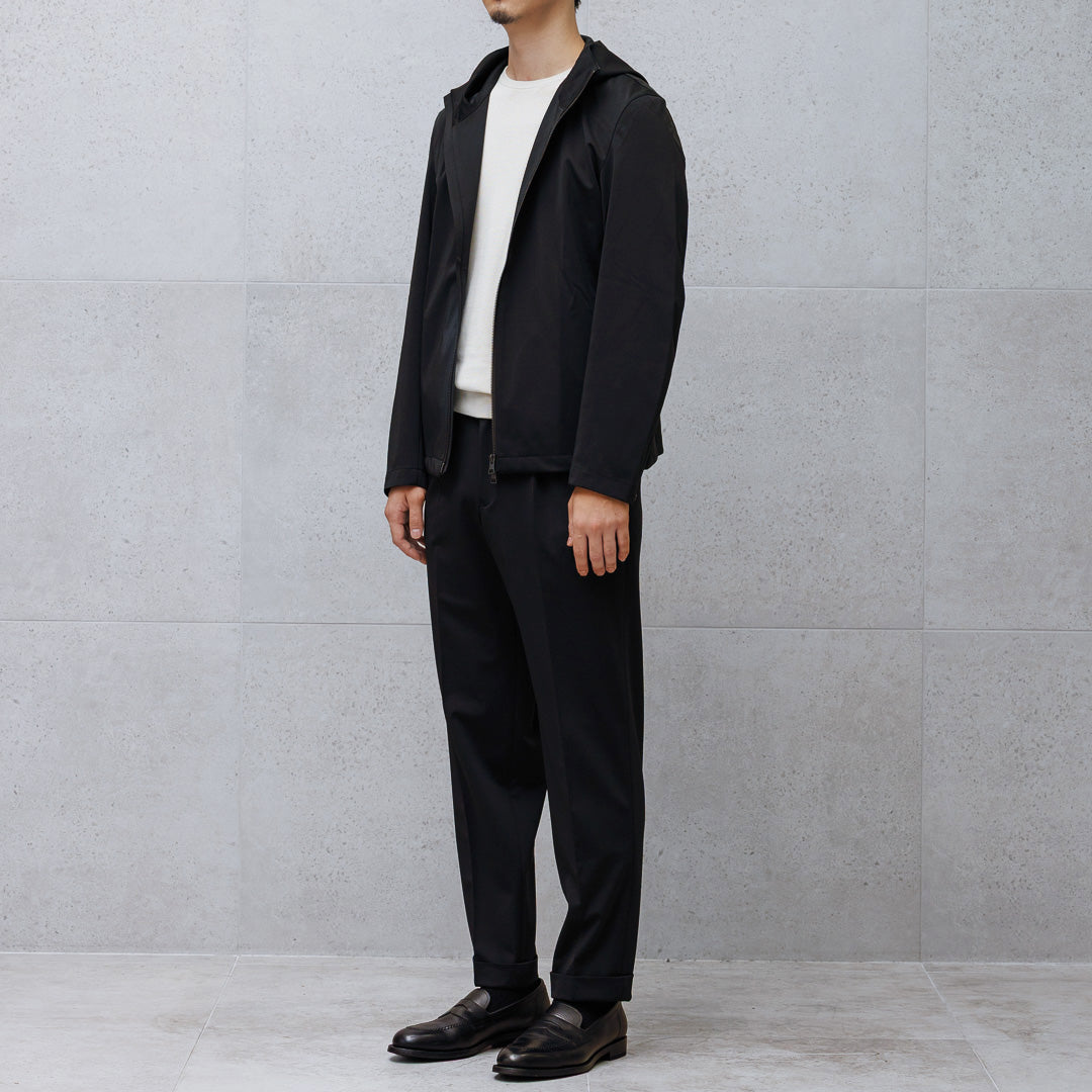 Matte Twist Tailored Zip Hoodie Color: Black