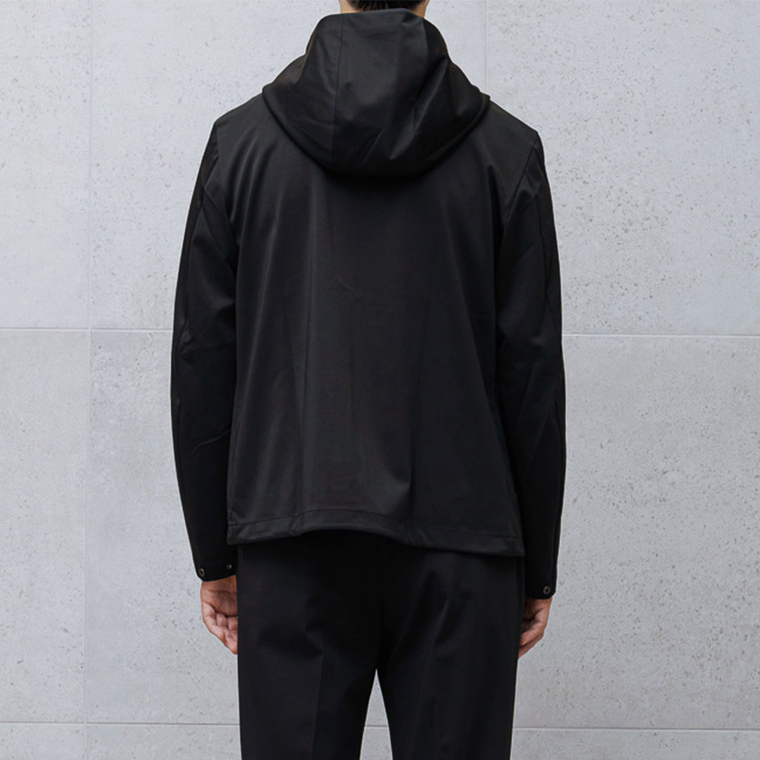 Matte Twist Tailored Zip Hoodie Color: Black