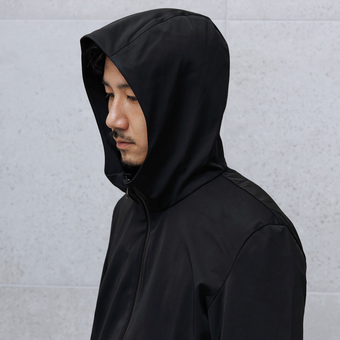 Matte Twist Tailored Zip Hoodie Color: Black
