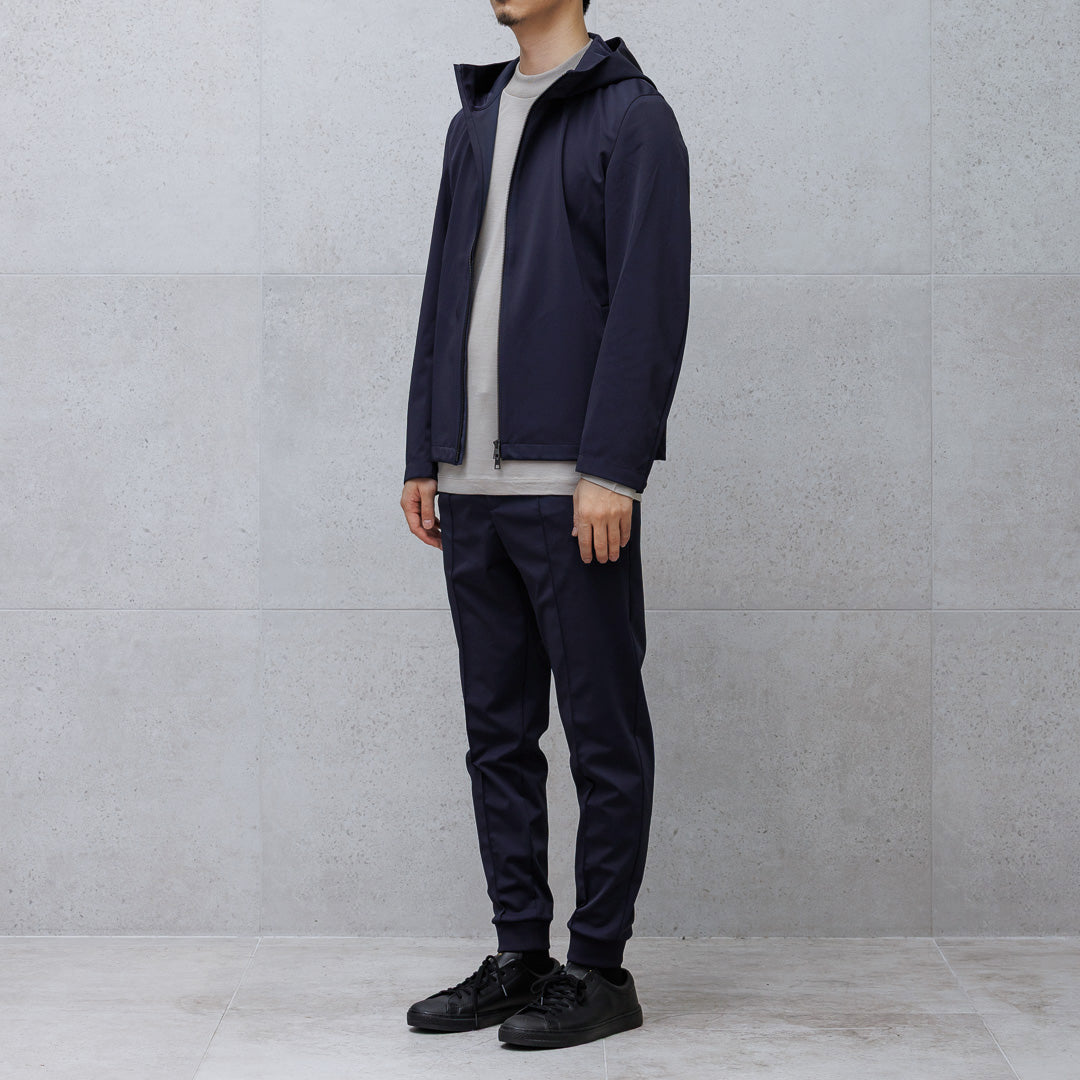 Matte Twist Tailored Zip Hoodie Color: Navy