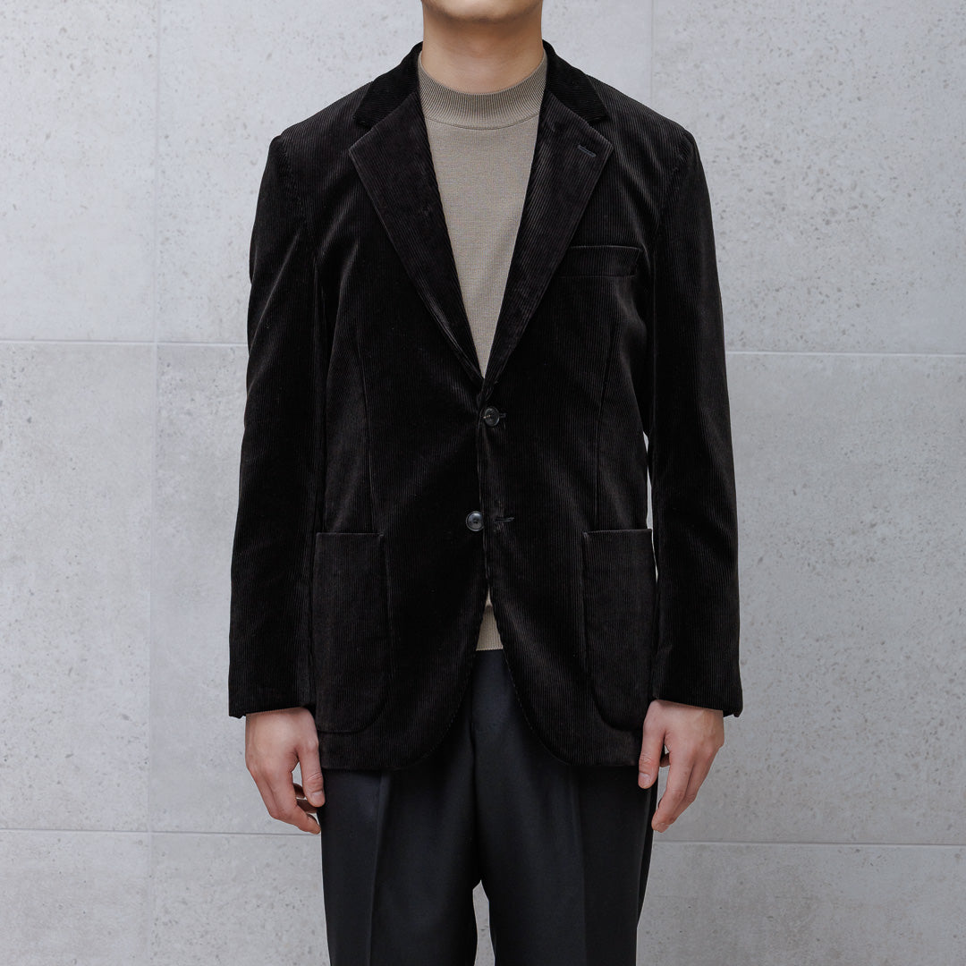【Renewal】SUVIN PLATINUM Corduroy Tailored Jacket Color: Black