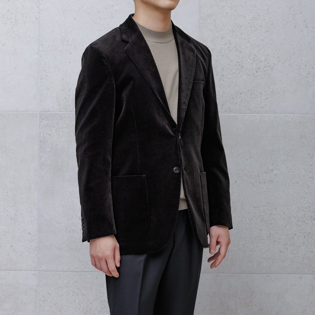【Renewal】SUVIN PLATINUM Corduroy Tailored Jacket Color: Black