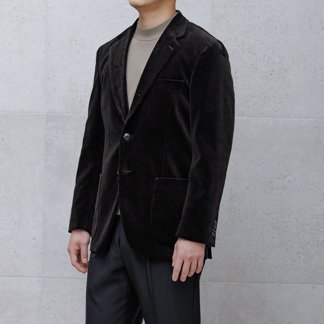 【Renewal】SUVIN PLATINUM Corduroy Tailored Jacket Color: Black