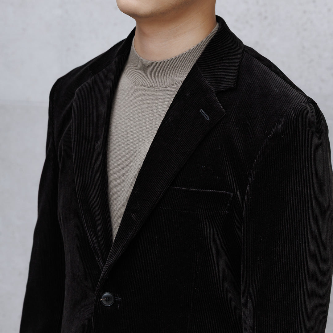 【Renewal】SUVIN PLATINUM Corduroy Tailored Jacket Color: Black