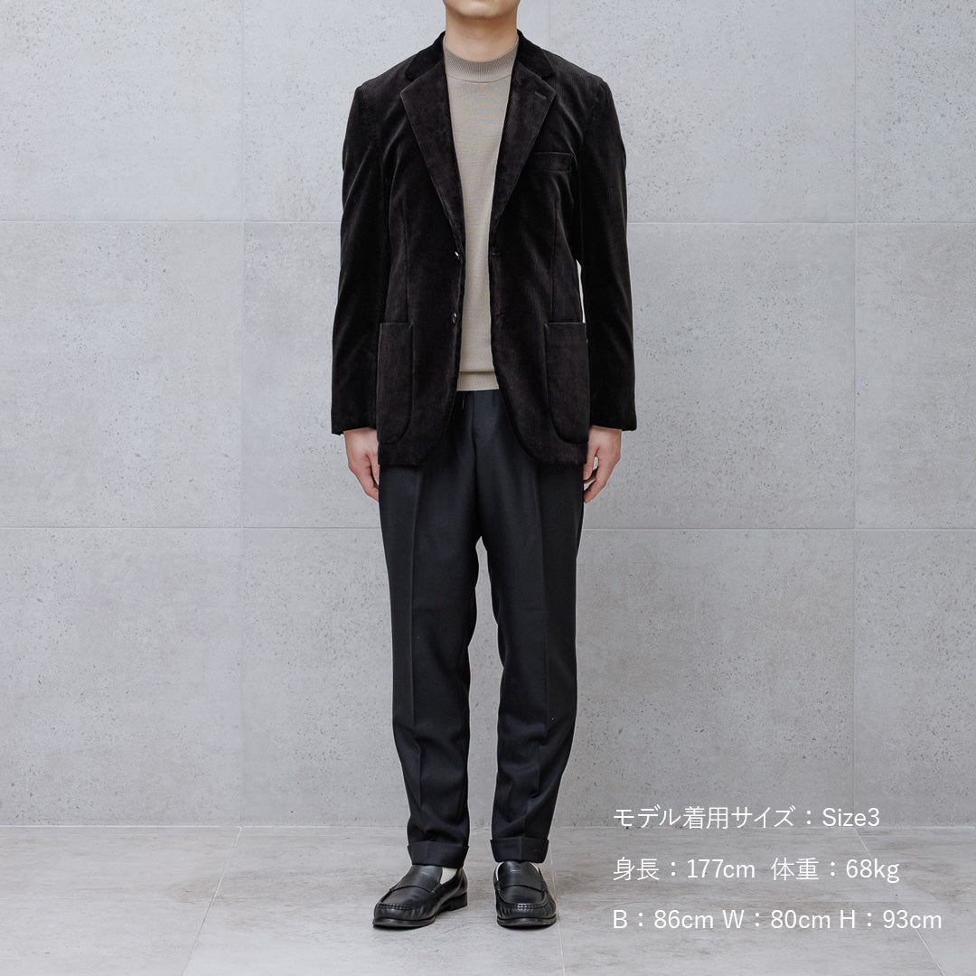 【Renewal】SUVIN PLATINUM Corduroy Tailored Jacket Color: Black