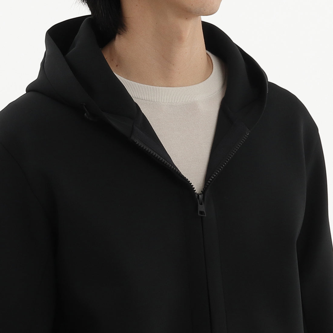 Triacetate Scuba Jersey Hoodie Color: Black