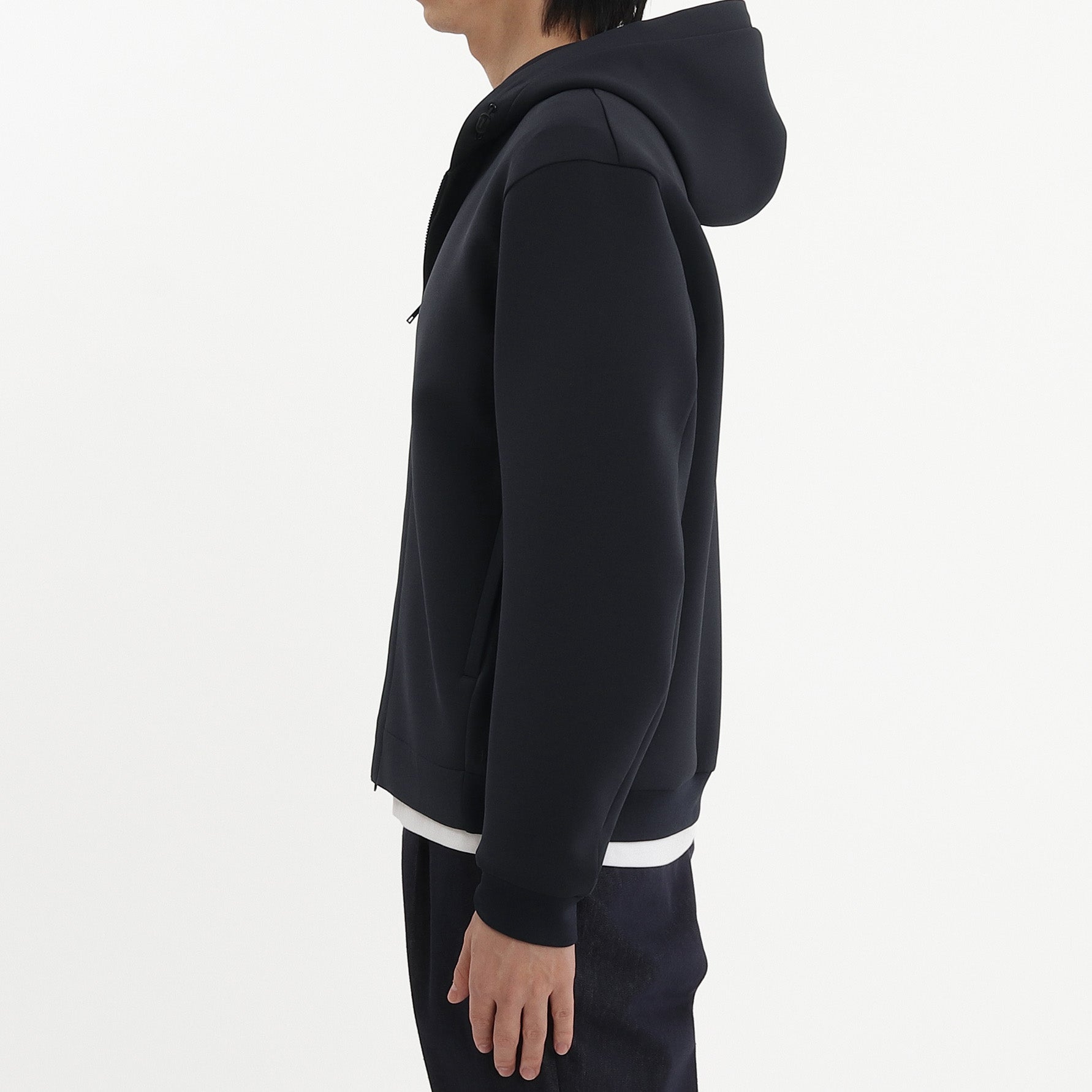 Triacetate Scuba Jersey Hoodie Color: Navy