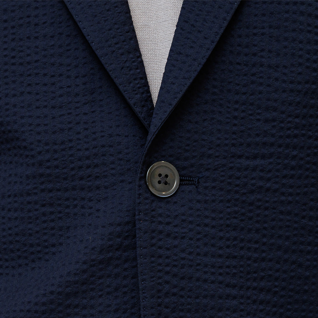 【Renewal】Seersucker Tailored Jacket Color: Deep Navy