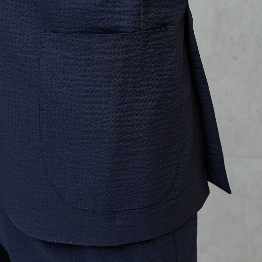 【Renewal】Seersucker Tailored Jacket Color: Deep Navy
