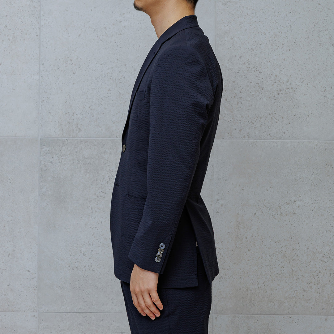 【Renewal】Seersucker Tailored Jacket Color: Deep Navy