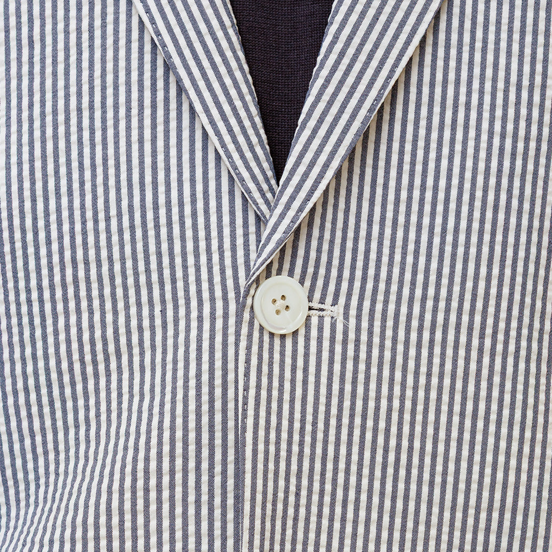 【Renewal】Seersucker Tailored Jacket Color: Navy Stripe