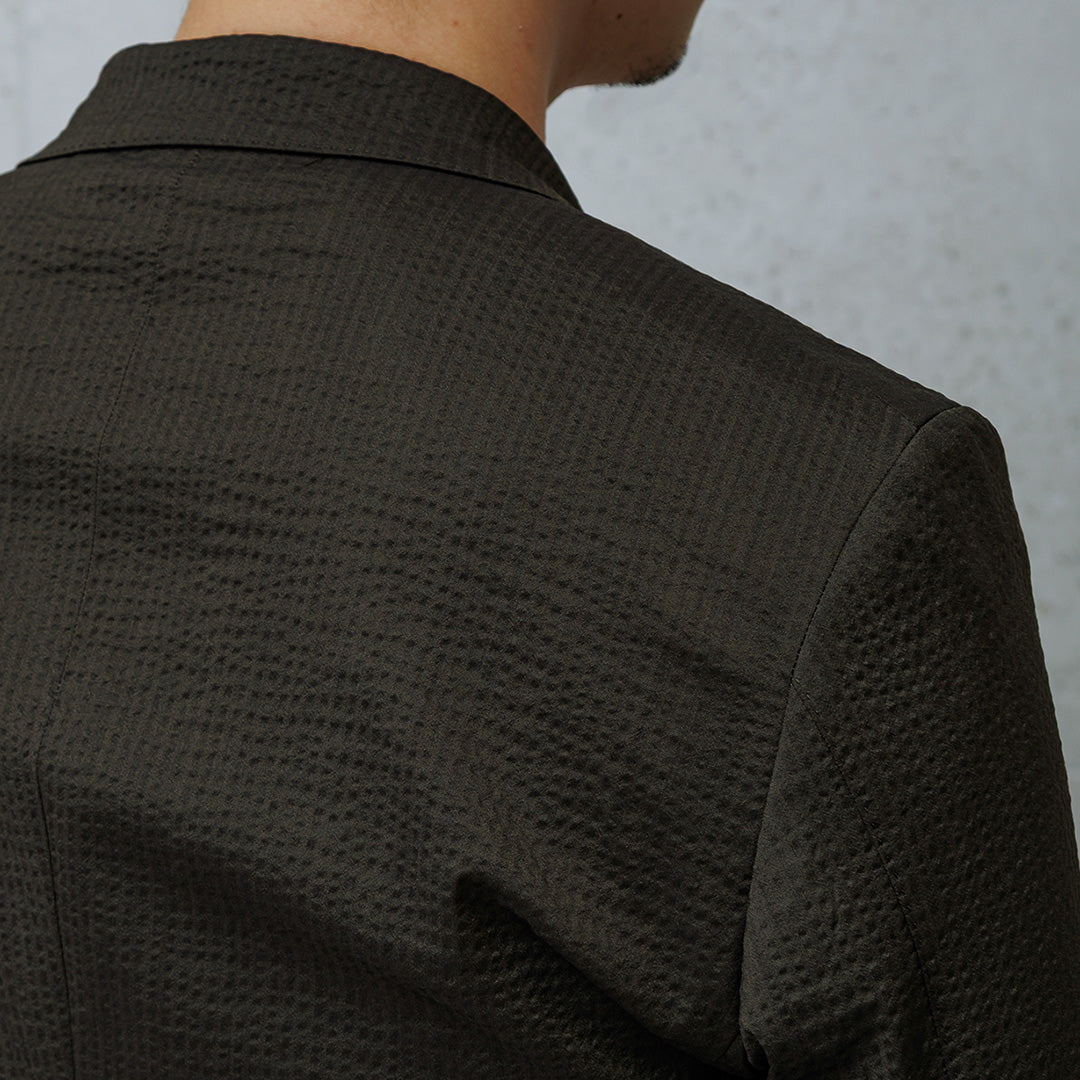 【Renewal】Seersucker Tailored Jacket Color: Olive