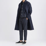 【10月下旬発送】Silk Wool Bal Collar Coat Color: Navy