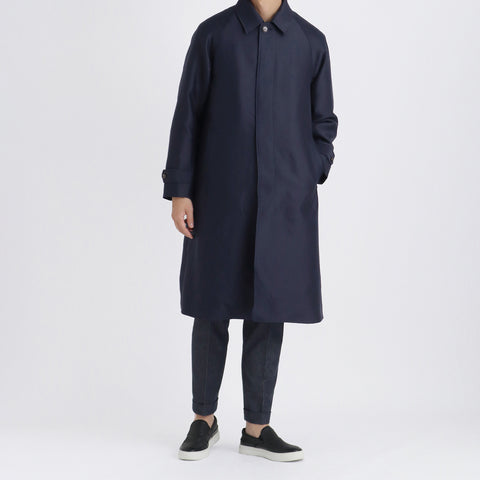 【10月下旬発送】Silk Wool Bal Collar Coat Color: Navy